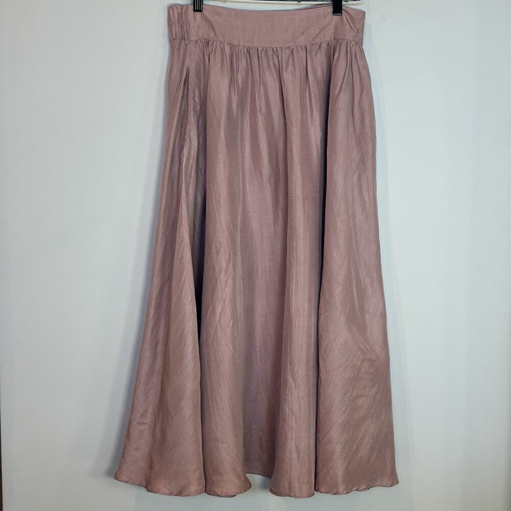 Vintage Carole Little For Saint-Tropez West 100% Silk Skirt Rose Size 10